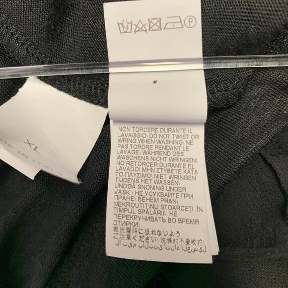 BRUNELLO CUCINELLI Size XL Black Silver Silk Monili Double Layer Dress Top - Picture 8 of 11